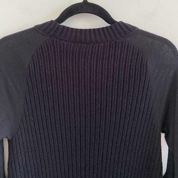 Free People Black Zou Bisou Ribbed Knit Bell Sleeve Sweater Dress Size Small - Picture 10 of 11